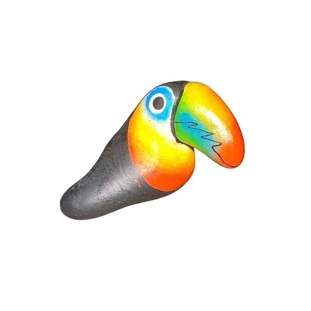 2 Toucan Clay Pottery figurine Gloria a Dios Costa Rica 3.5” long 2.5” - Picture 6 of 8